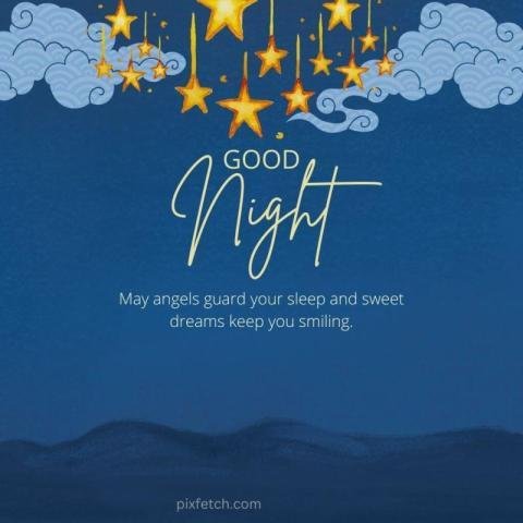 A good night digital illustration with a serene night scene