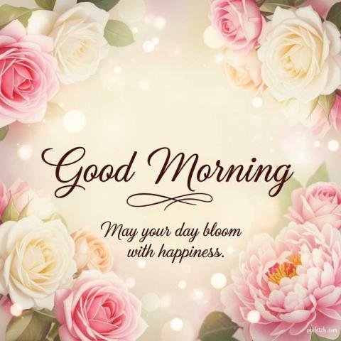 Good morning quotes with flower border background