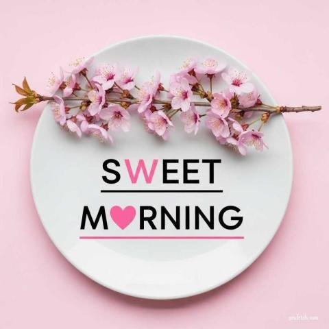 A soft, aesthetic ‘Sweet Morning’ greeting design