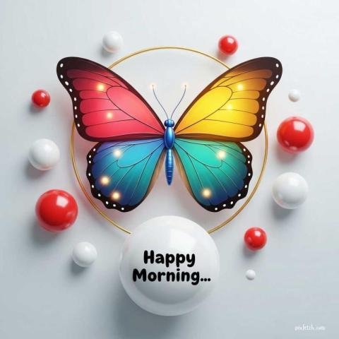 Good morning themed artwork butterfly