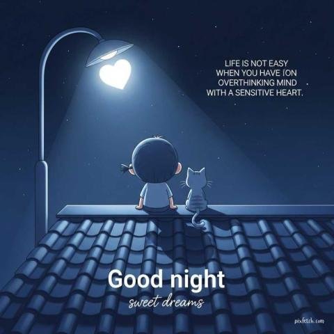 Emotional digital illustration of good night images new
