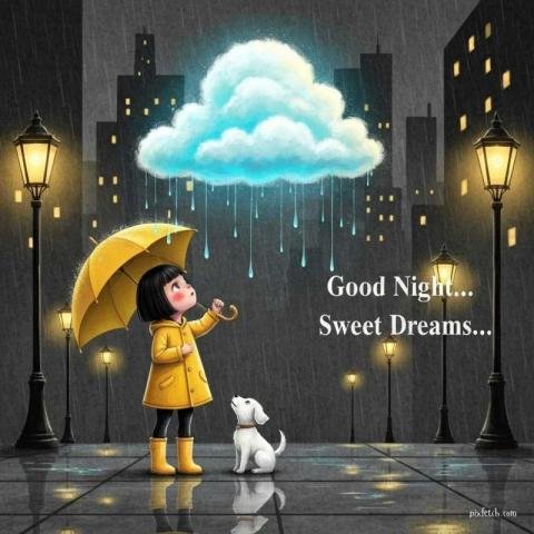 Beautiful good night photo in storybook style