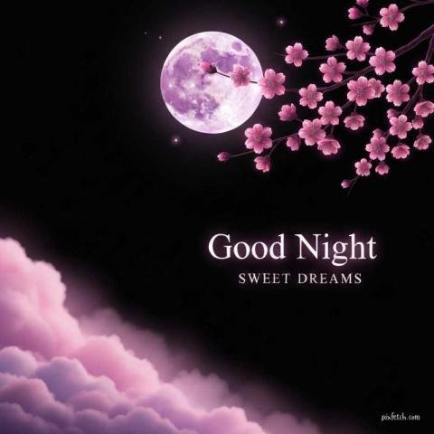 Dreamy night sky scene withGood night wishes