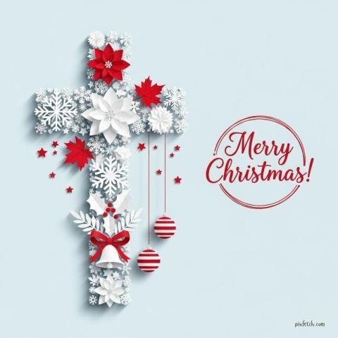 A minimalist Christian Christmas greeting poster