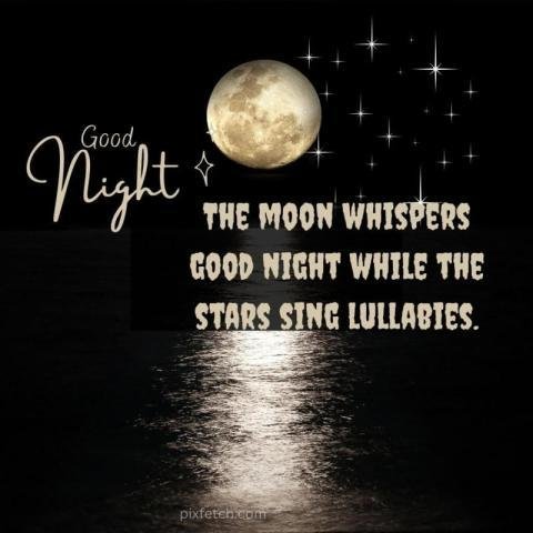 A beautiful Good night scene featuring a full moon