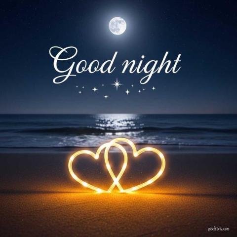 A peaceful good night beach scene