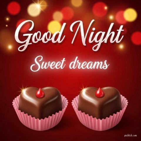 Romantic good night greeting image