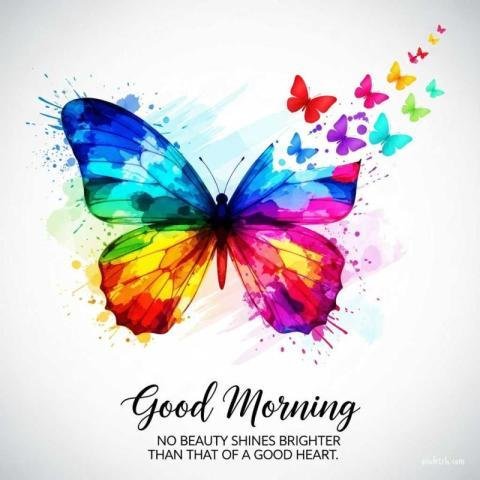 Good morning images with elegant butterfly