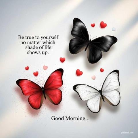 Inspirational good morning images with elegant butterfly