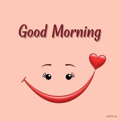 Cute greeting card style good morning images with a smiling face