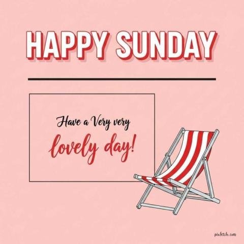 Greeting card style illustration with happy sunday wishes