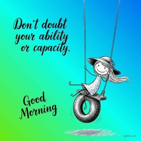 Inspirational Girl on Swing motivational quote