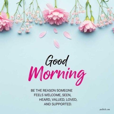 Uplifting Good Morning floral flat lay design