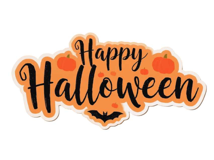 Happy halloween png text