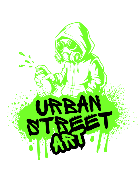 Neon green urban street art illustration