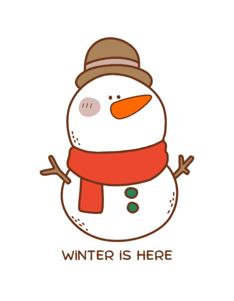 Adorable snowman illustration