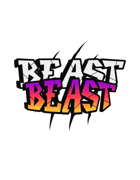 Bold graffiti style “BEAST” text graphic
